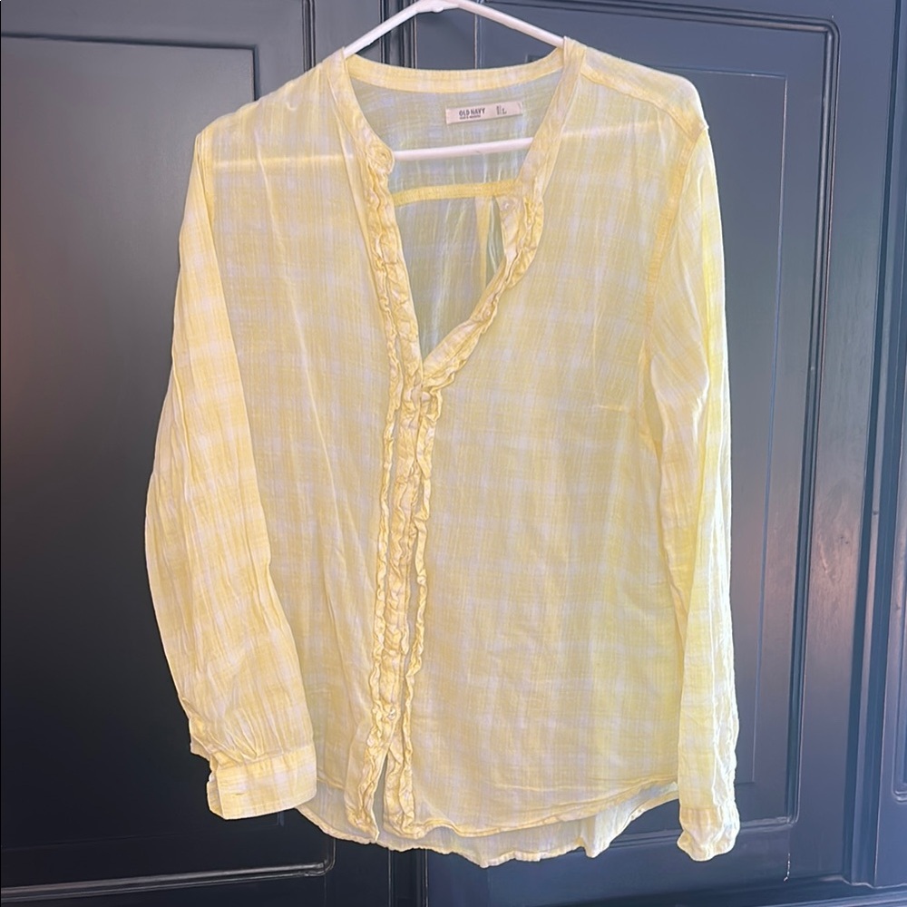 Yellow Ruffled Women's Top